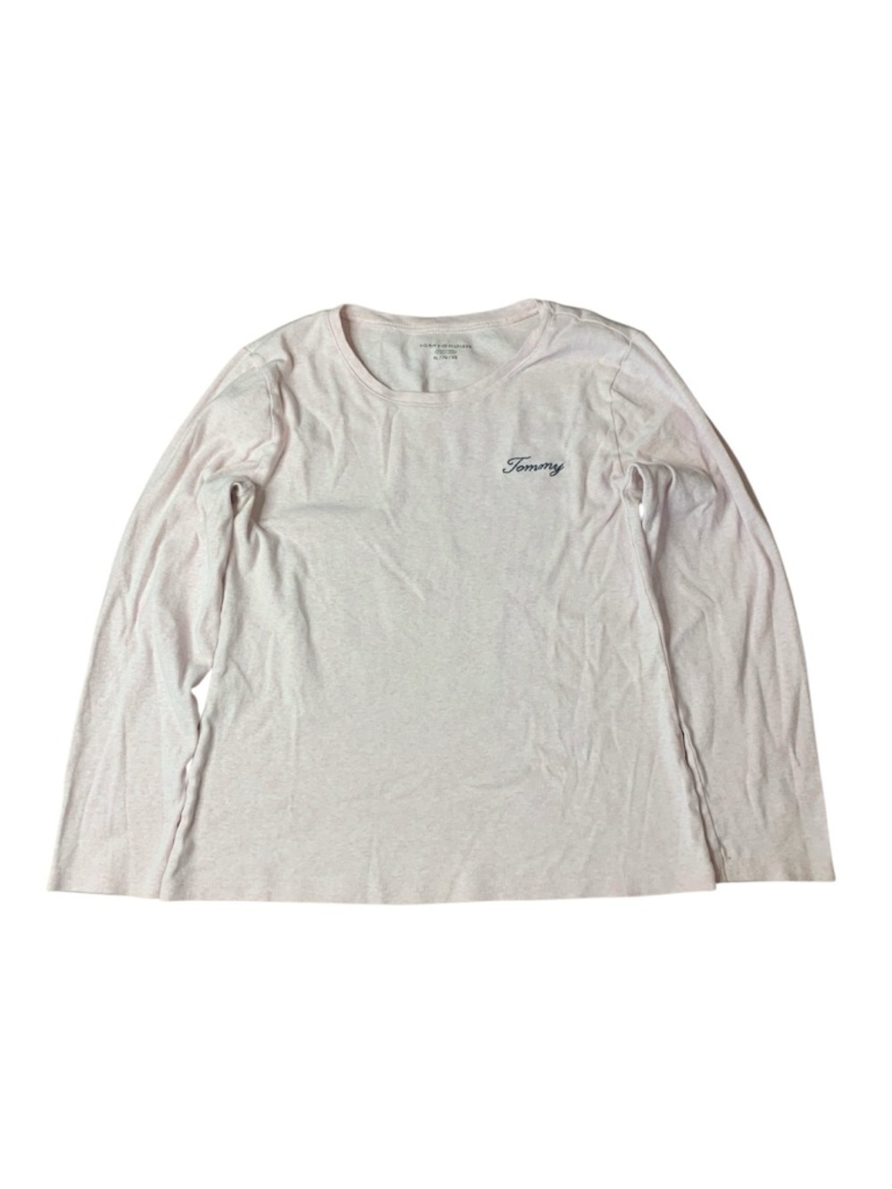 Tommy Hilfiger Pink Heathered Long Sleeve Logo Tee - XL